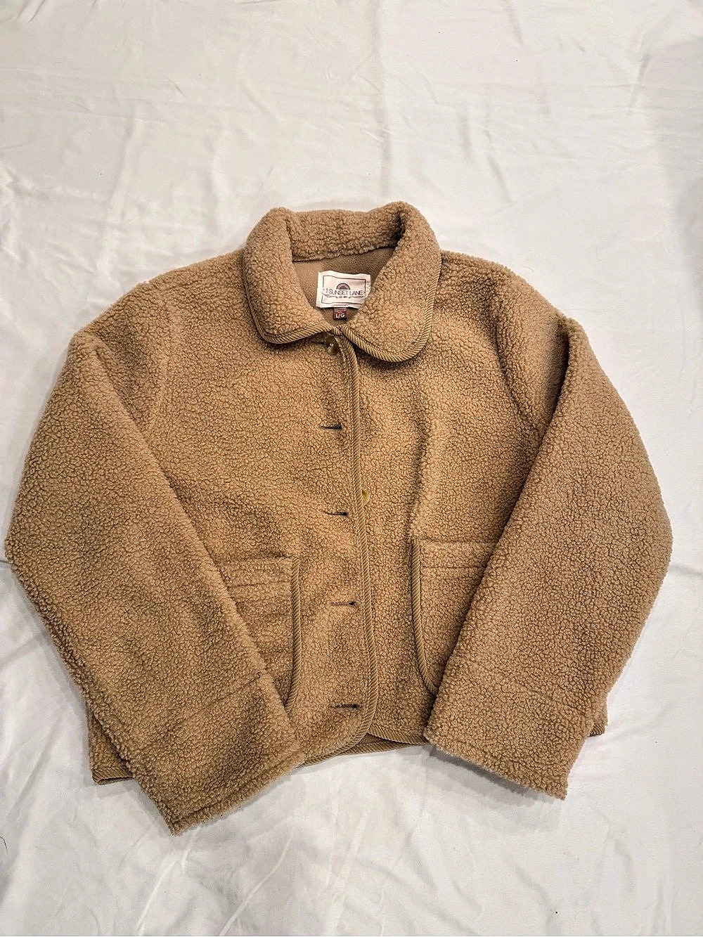 Sunset Lane Cropped Teddy Fleece Jacket
